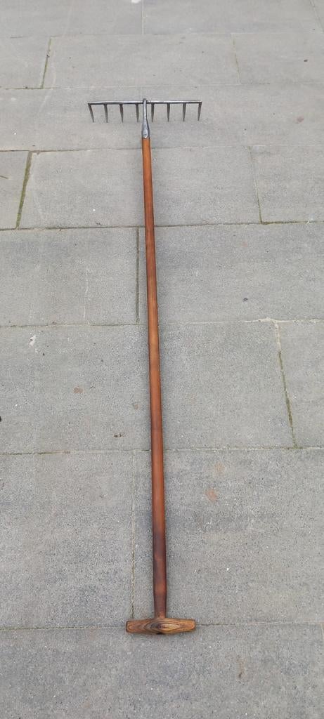 Rvs Sneeboer Hark, Harken,Rijf 8 tanden gesmeed volkstuin, Tuin en Terras, Hand-tuingereedschap, Ophalen, Gebruikt, Sneeboer