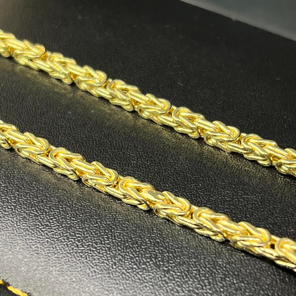 14l gouden koningsketting prachtig schakel italy, Ophalen of Verzenden, Nieuw, Goud