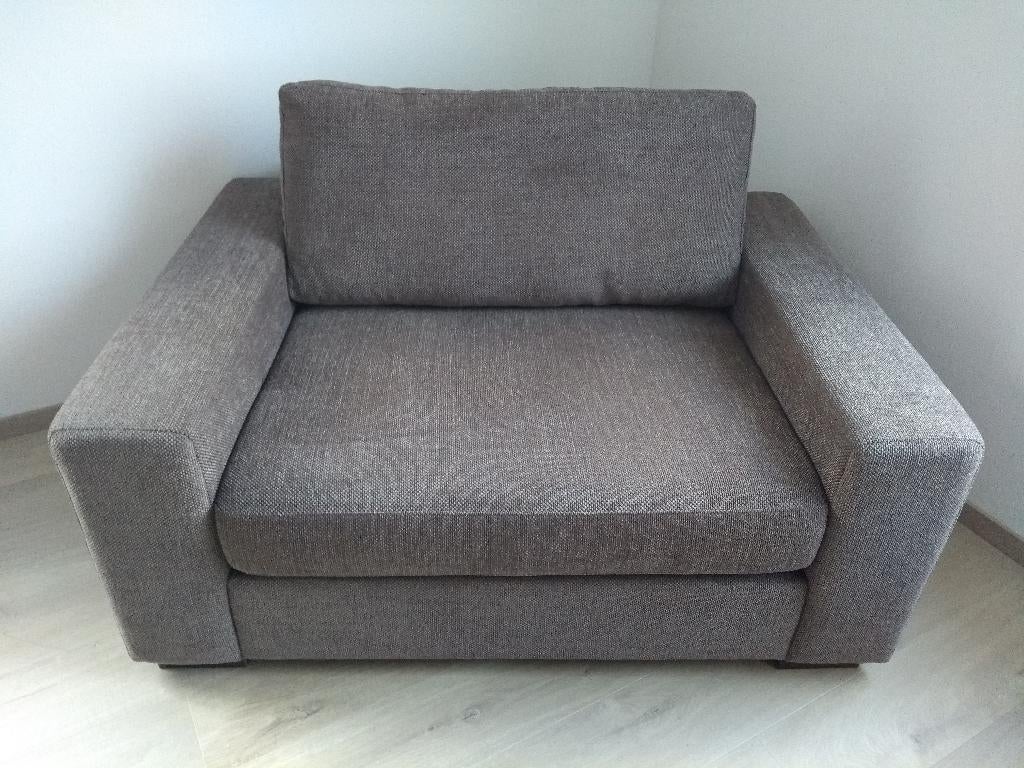 Goossens Lucca Fauteuil / Loveseat Gemêleerd Bruin | NIEUW, Ophalen, 100 tot 125 cm, Nieuw, 125 cm of meer