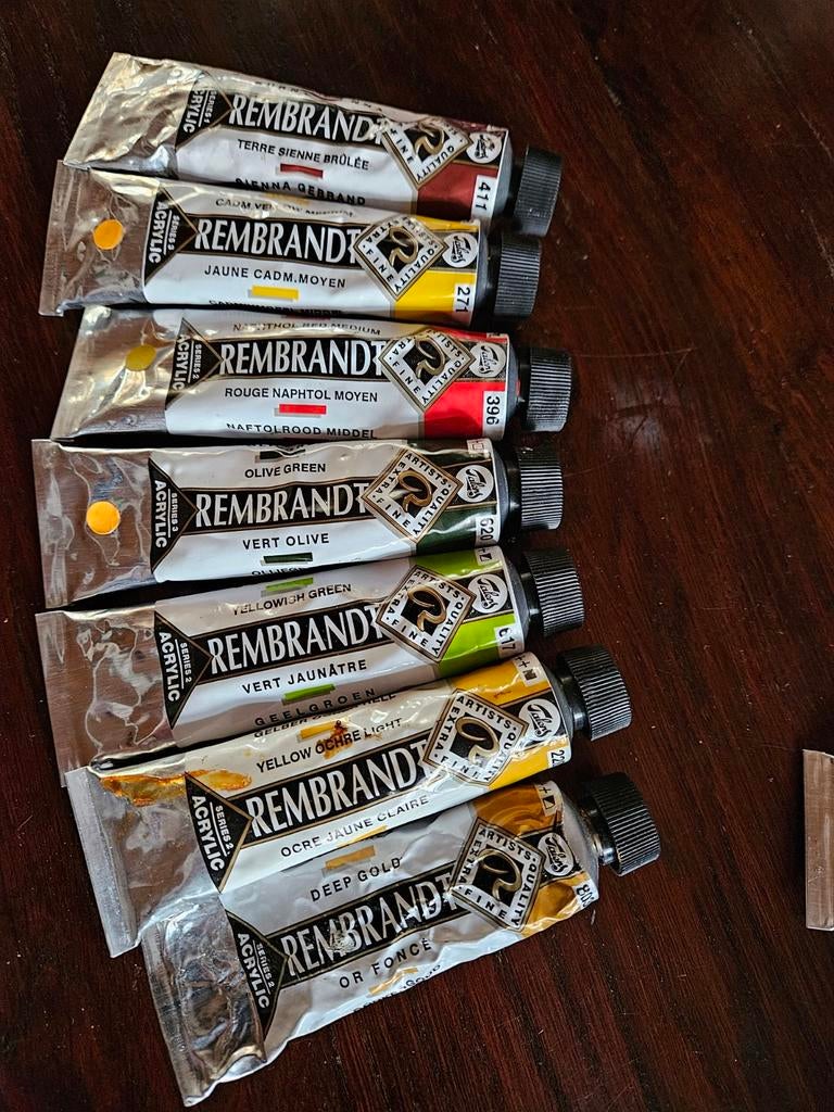 7 tubes Rembrandt acrylverf 40 ml, Ophalen of Verzenden
