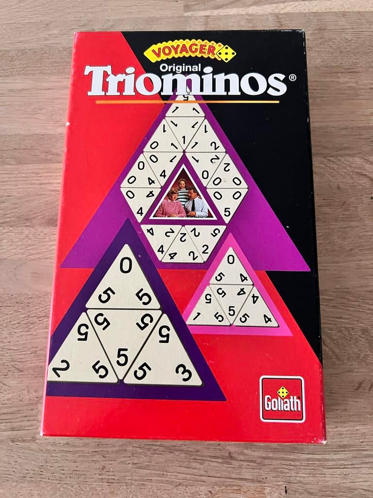 Triominos Original Gezelschapsspel van Goliath, Een of twee spelers, Ophalen of Verzenden, Zo goed als nieuw, Reisspel