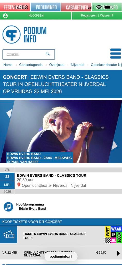 Kaartjes Edwin Evers, Twee personen, Mei