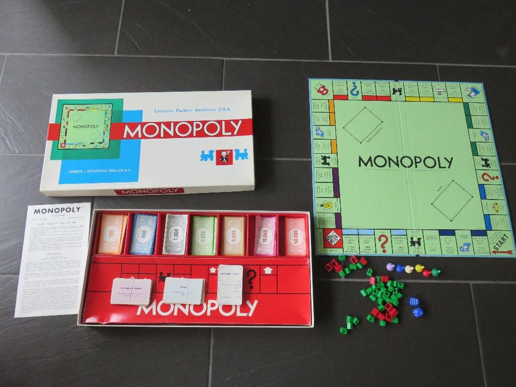 Monopoly bordspel met guldenversie, vintage., Ophalen of Verzenden, Gebruikt