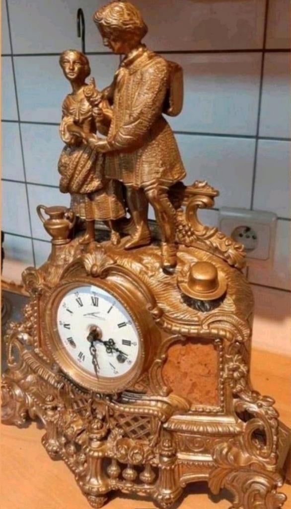 Antieke Bronzen klok, Ophalen of Verzenden