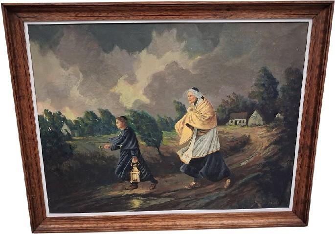 J. Denef geestelijke met misdienaar., Ophalen