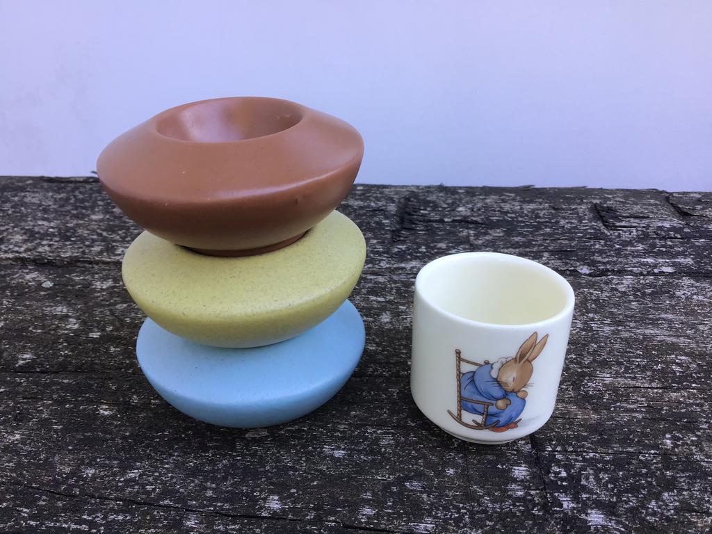 Eierdopjes - Bunnykins + 3 plateel eierdopjes, Ophalen of Verzenden