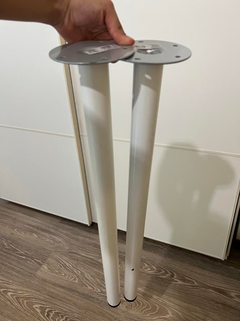 IKEA ADILS Tafelpoot Wit - Set van 2, Ophalen, Tafelpoot, Gebruikt, 50 tot 100 cm