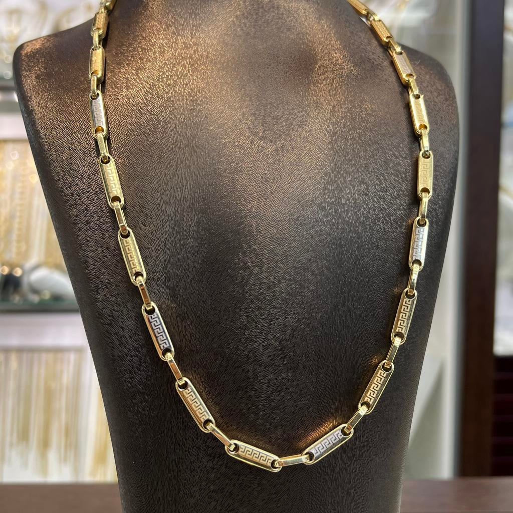 14k gouden ketting monte carlo versace schakel, Sieraden, Tassen en Uiterlijk, Kettingen, Ophalen of Verzenden, Nieuw, Goud