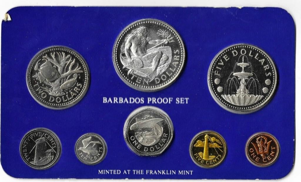 Barbados proofset 1977 8 munten zilver proof, Postzegels en Munten, Ophalen of Verzenden, Noord-Amerika, Setje, Zilver