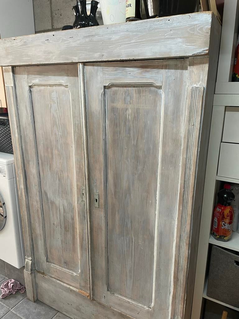 Grenenkast - Vintage Kledingkast/Linnenkast, Huis en Inrichting, Kasten | Kledingkasten, Ophalen, Gebruikt, 100 tot 150 cm, 150 tot 200 cm