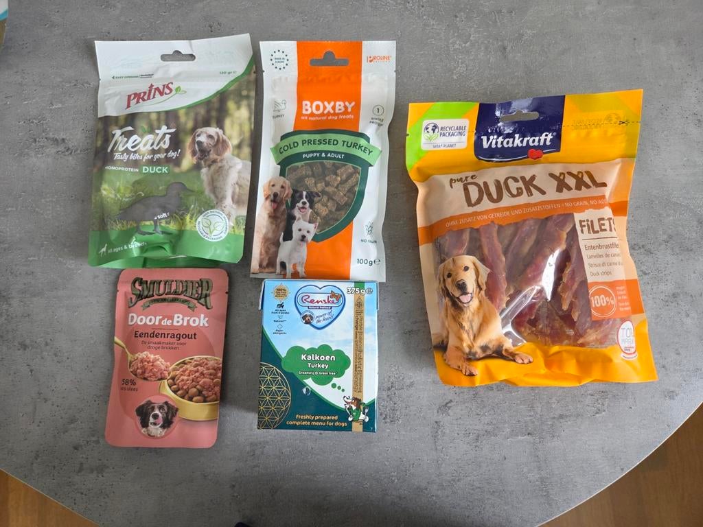 Hondenbeloningsnacks smaak eend en kalkoen, Ophalen of Verzenden, Hond
