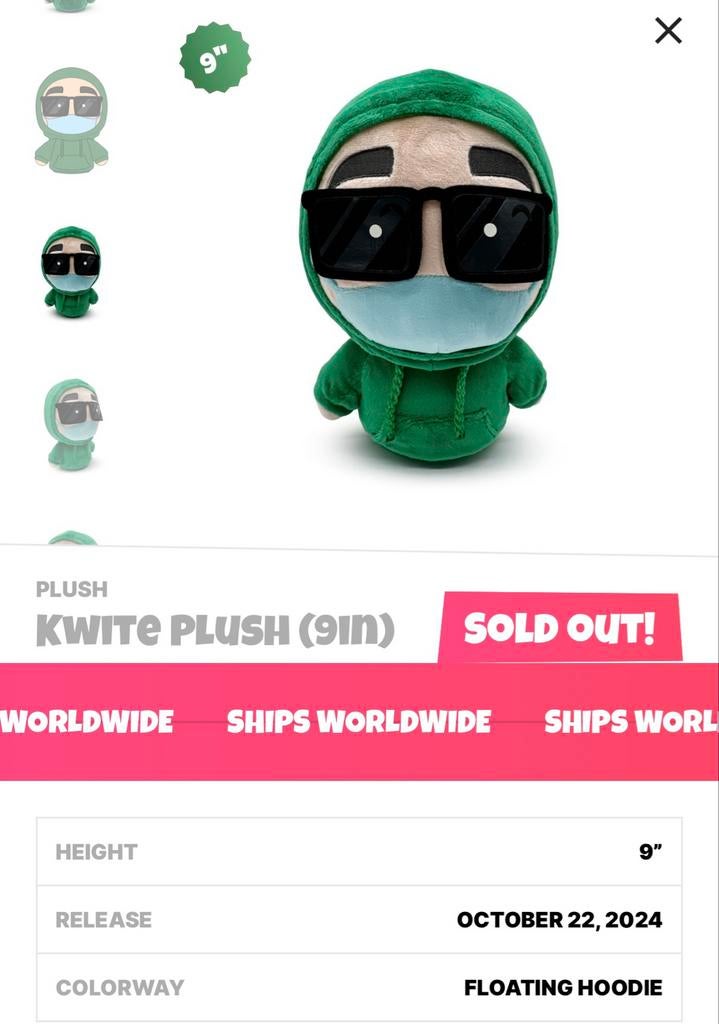 Youtooz Kwite Plush (9in) knuffel, Kinderen en Baby's, Speelgoed | Knuffels en Pluche, Ophalen of Verzenden, Nieuw, Overige typen