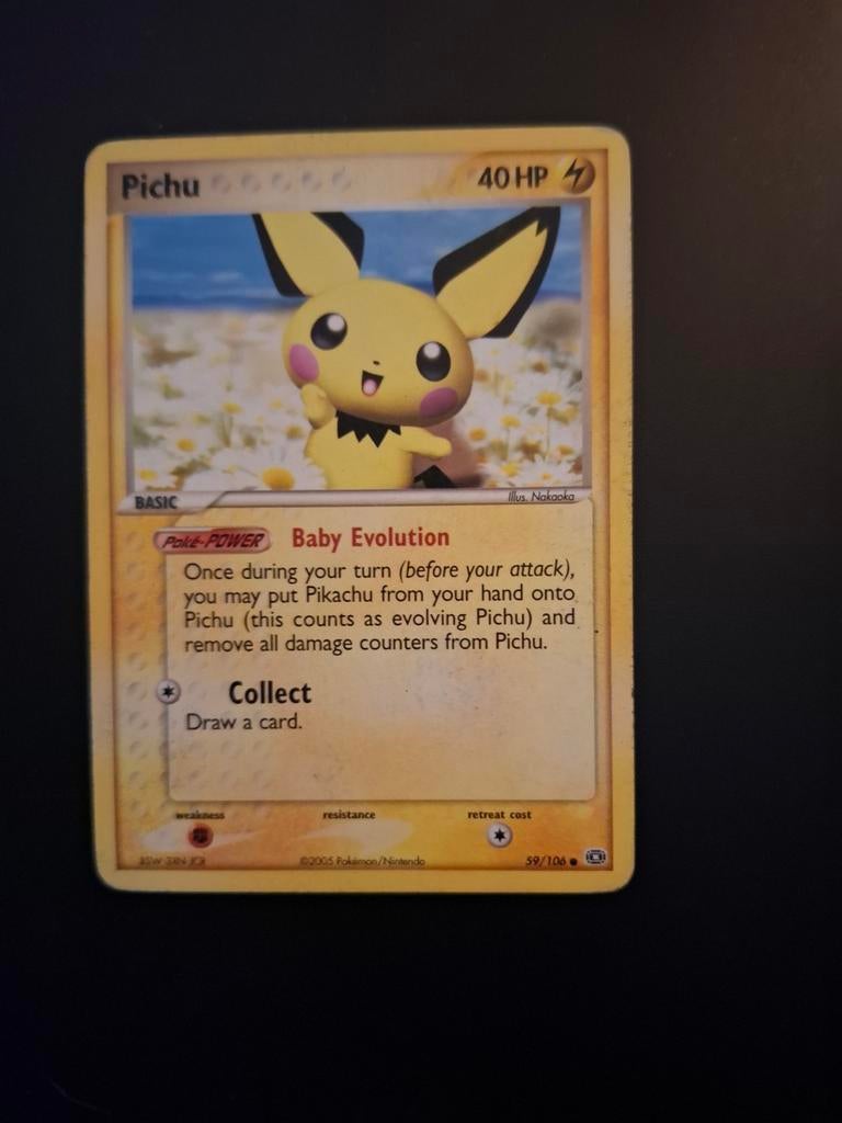 Pichu #59 Pokemon Emerald Kaart - Zeldzaam!, Ophalen of Verzenden