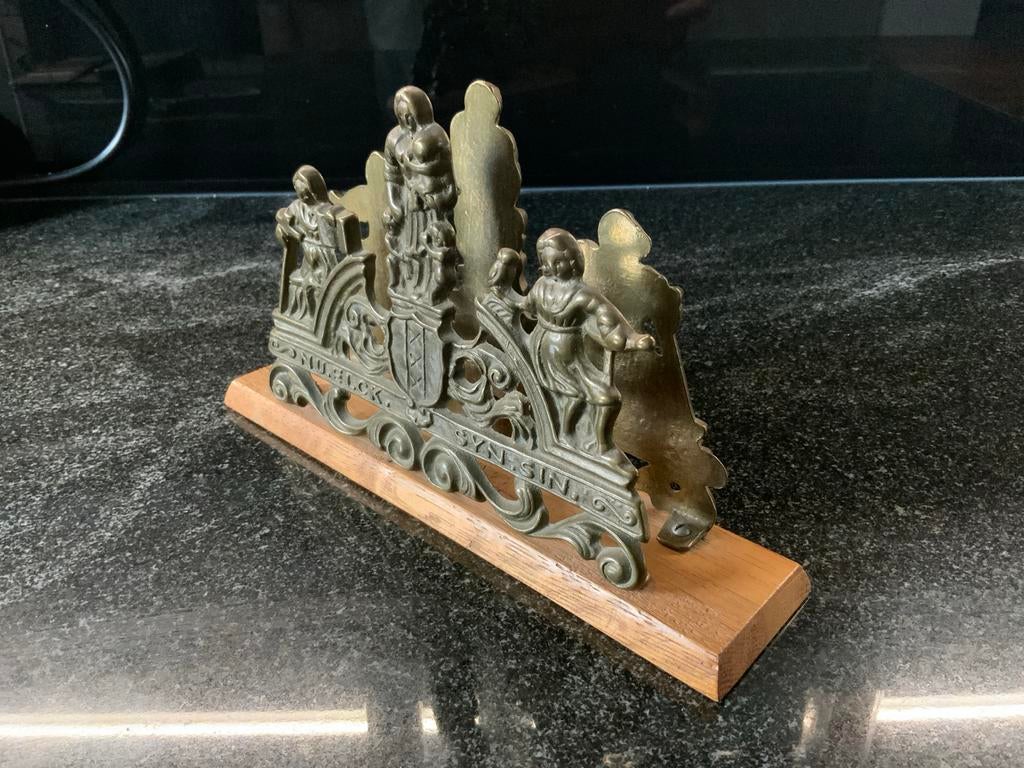 Antieke messing ornamenten, brievenhouder, servethouder., Ophalen of Verzenden