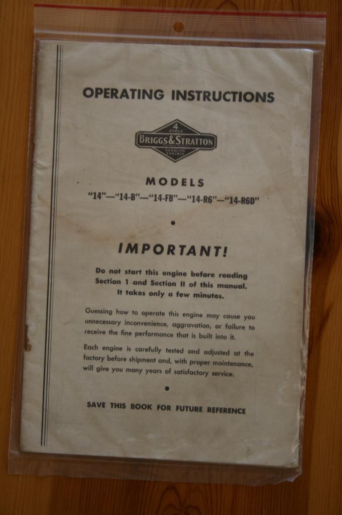 Instructieboekje Briggs&Stratton motoren models 14, Motoren, Ophalen of Verzenden, Overige merken