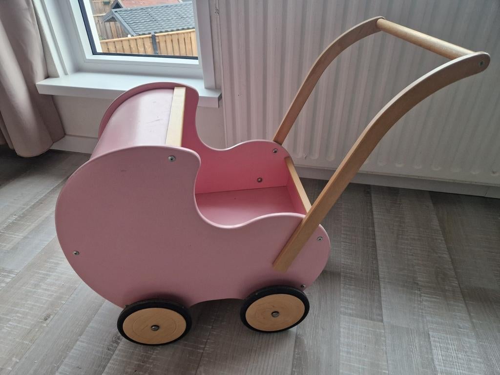 Mooie houten poppenwagen, Ophalen, Gebruikt, Duw- of Trekspeelgoed