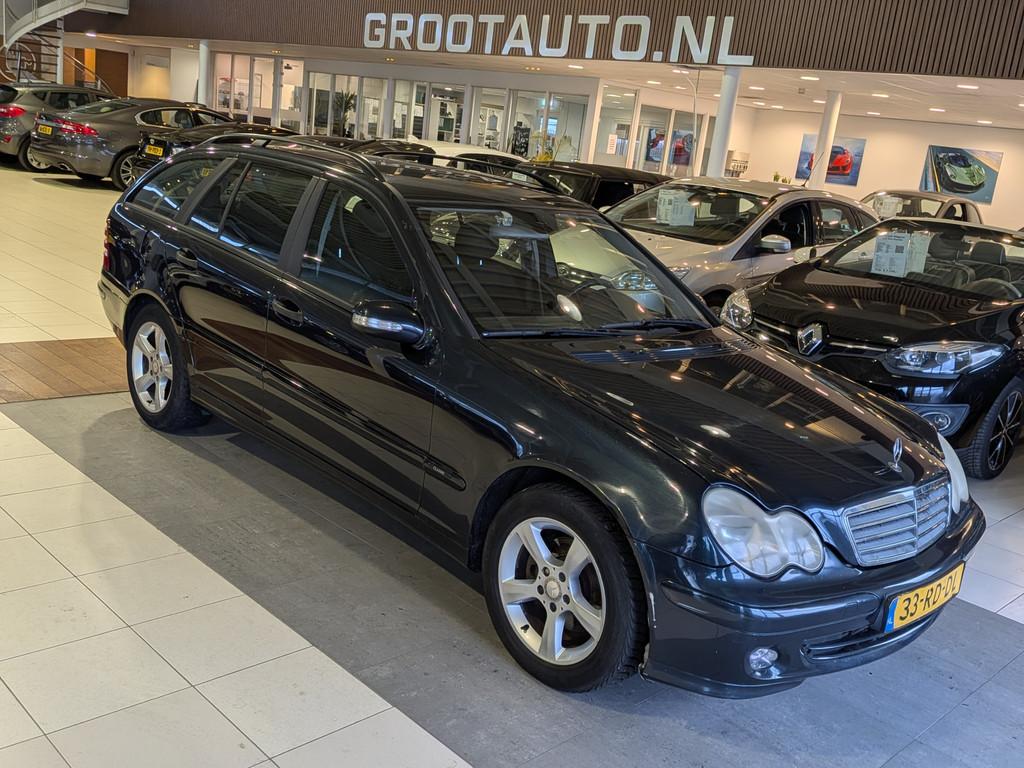 Mercedes-Benz C-Klasse Combi 180 Kompressor OPKNAPPER Airco,, Auto's, Gebruikt, Zwart, 1435 kg, 1796 cc