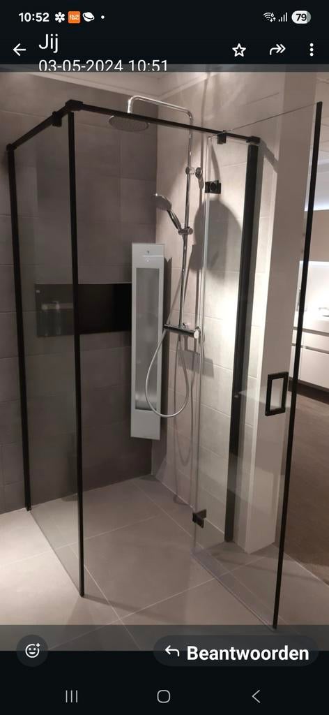 Nieuwe Sealskin douchewand en deur - Zwart, 2100mm hoog, Ophalen of Verzenden, Nieuw, Glas, Douche