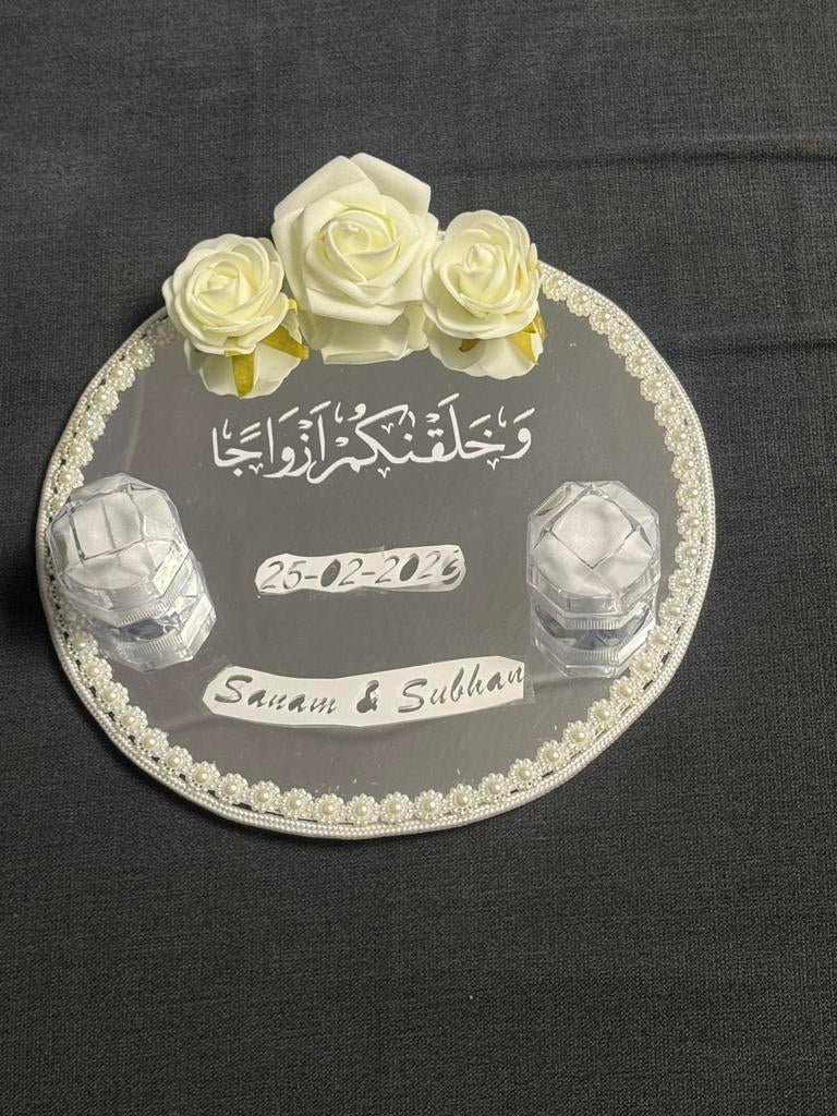 Gepersonaliseerde Acryl Ring Plater 20cm, Kunststof, 20 of groter, Wit, Nieuw