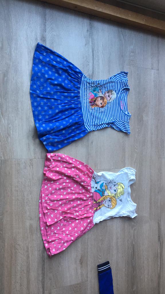 Kinderjurk Elsa en Anna maat 110, Ophalen of Verzenden, Zo goed als nieuw, 110 t/m 116, Meisje