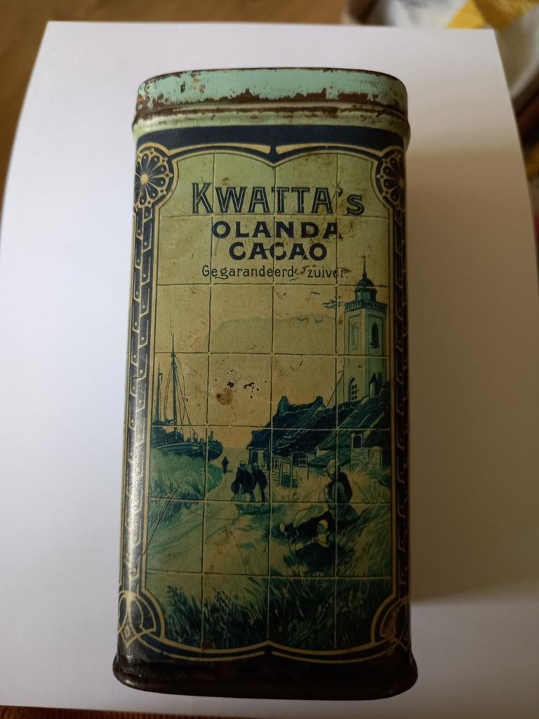 Oud Kwatta blikje - Olanda Cacao - Vintage verzamelobject, Verzamelen, Blikken, Ophalen of Verzenden, Gebruikt, Overige, Overige merken