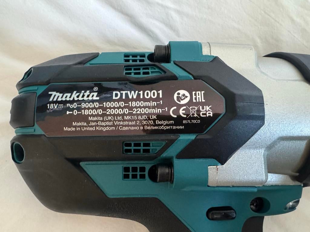 Makita DTW1001zj 18V Slagmoersleutel - 1050Nm Koppel, Ophalen, 600 watt of meer, Variabele snelheid, Overige typen