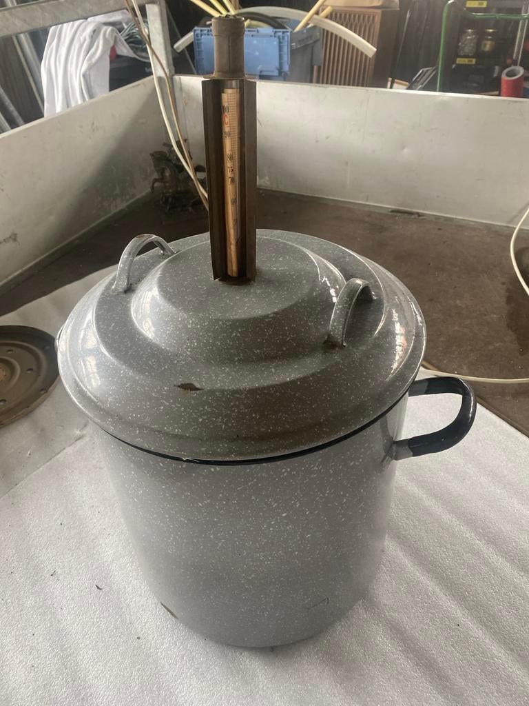 Vintage Weckketel met Thermometer - Emaille, Ophalen, Gebruikt, Overige materialen, Overige typen