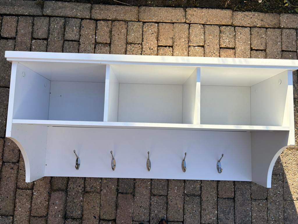 Witte brocante kapstok wit, Huis en Inrichting, Woonaccessoires | Kapstokken, Wandkapstok, Ophalen of Verzenden, Zo goed als nieuw