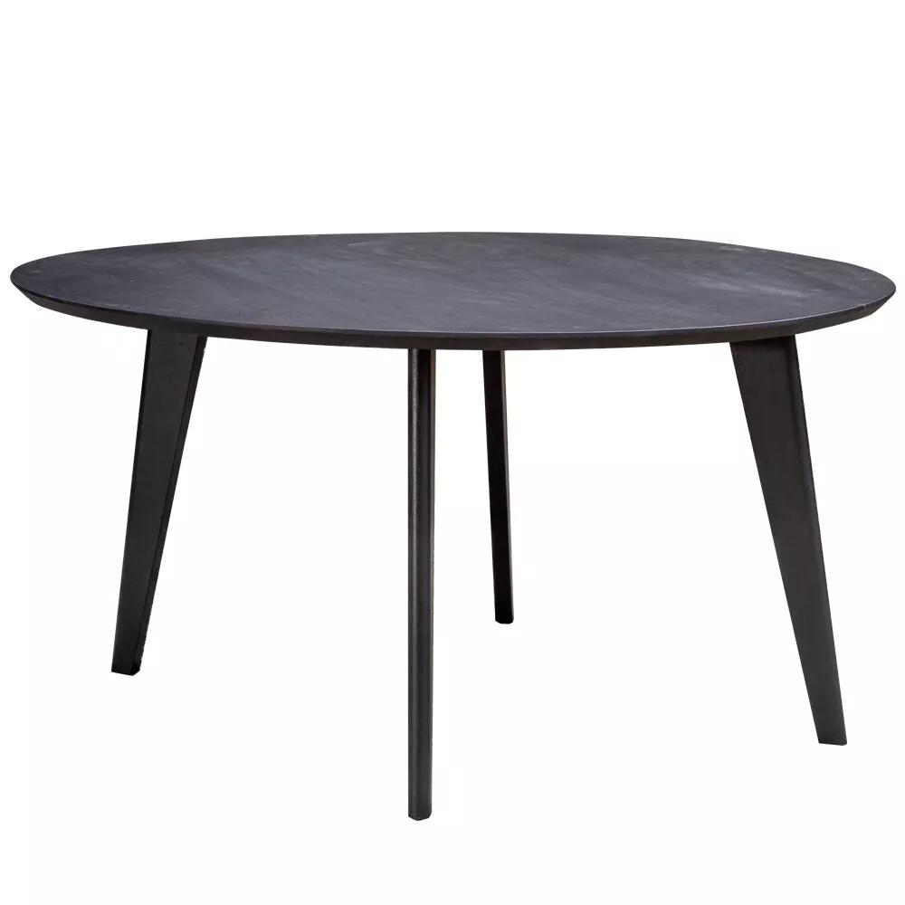 Massief eikenhouten tafel zwart, Huis en Inrichting, Tafels | Eettafels, Ophalen, 100 tot 150 cm, Strak japandi stoer, Zo goed als nieuw