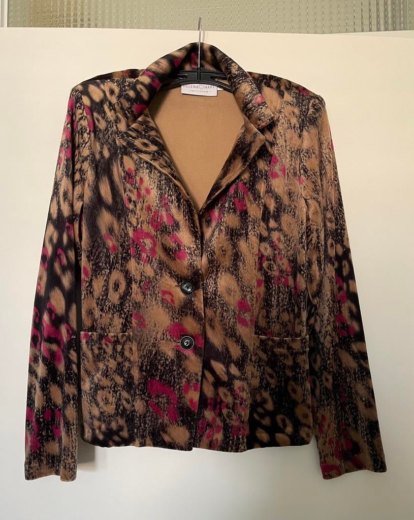 Helena Hart blazer velour met print maat S, Kleding | Dames, Ophalen of Verzenden, Zo goed als nieuw, Maat 38/40 (M)