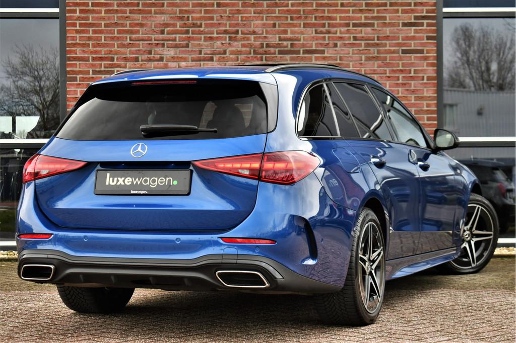 Mercedes-Benz C-Klasse Estate 300 e AMG Line Pano Trekh Dist, Automaat, 12 maanden, Achterwielaandrijving, Zwart