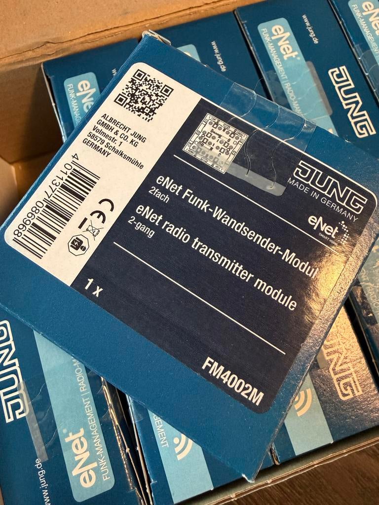 JUNG FM 4002 M eNet radiografische wandzender 2-voudig 10 st, Ophalen, Nieuw, Schakelaar