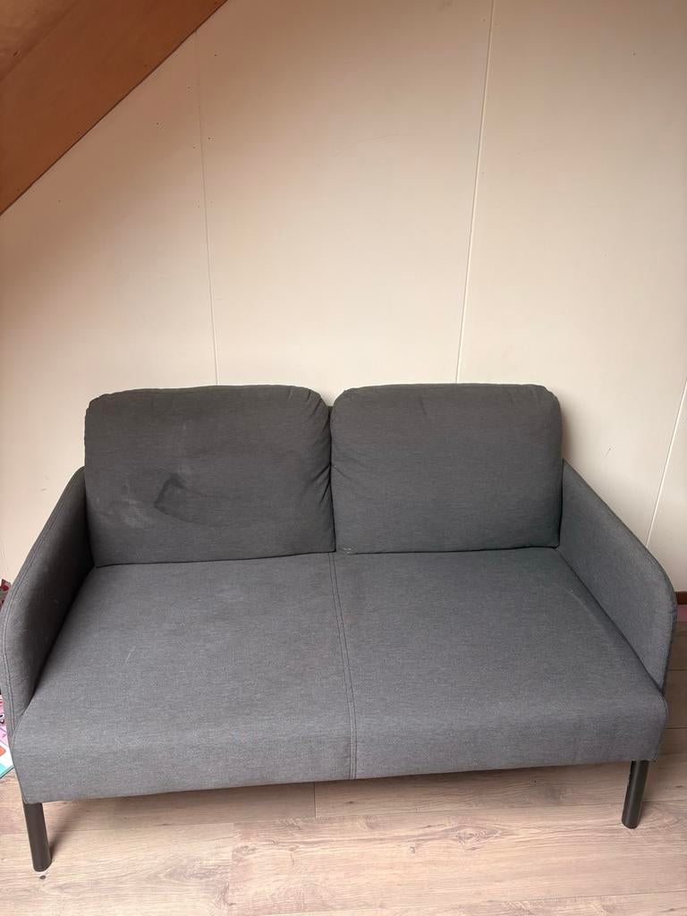 Ikea 2-zits bankje grijs, Gebruikt, Tweepersoons, 75 tot 100 cm, Ophalen of Verzenden