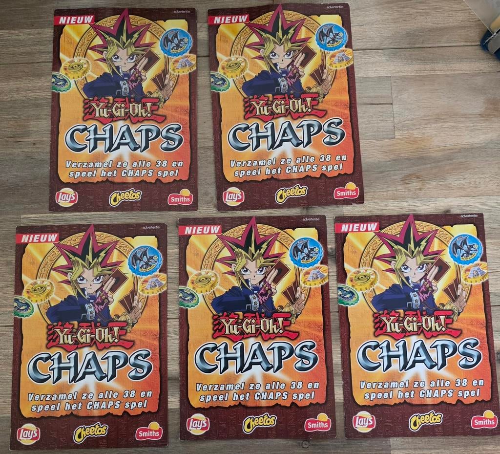5 Yu-Gi-Oh! Chaps Posters met gesealde Flippo's - Zeldzaam!, Verzamelen, Flippo's, Ophalen of Verzenden, Map, Album of Poster