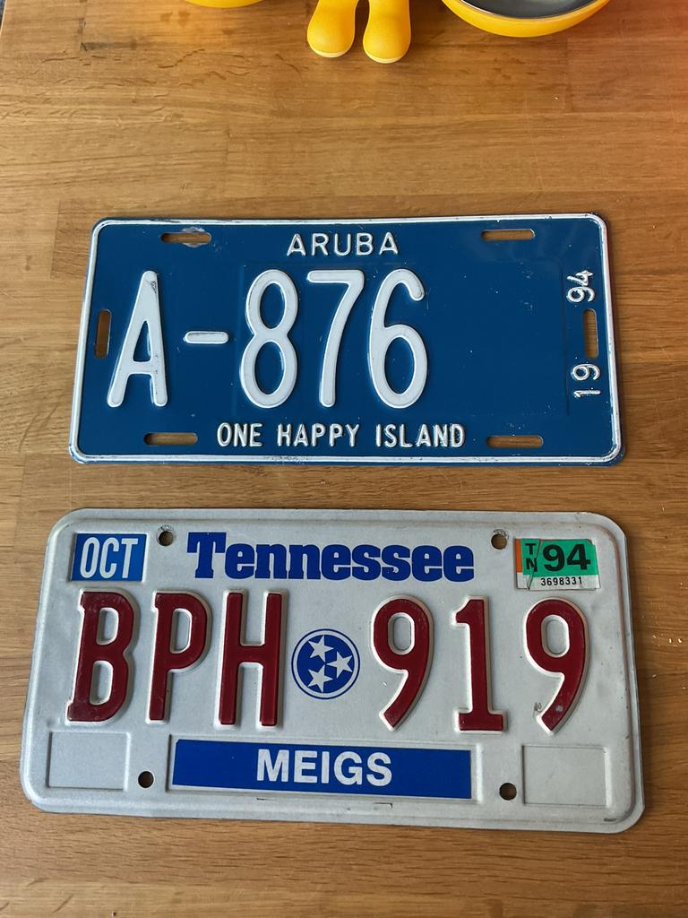 Originele Amerikaanse nummerplaat en Aruba nummerplaat, Ophalen, Gebruikt, Auto's