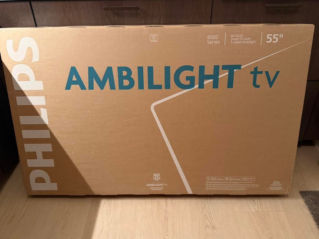 Philips ambilighy tv qled 55inch nieuw ongeopend 8500 serie, Ophalen, Philips, 120 Hz, Zo goed als nieuw