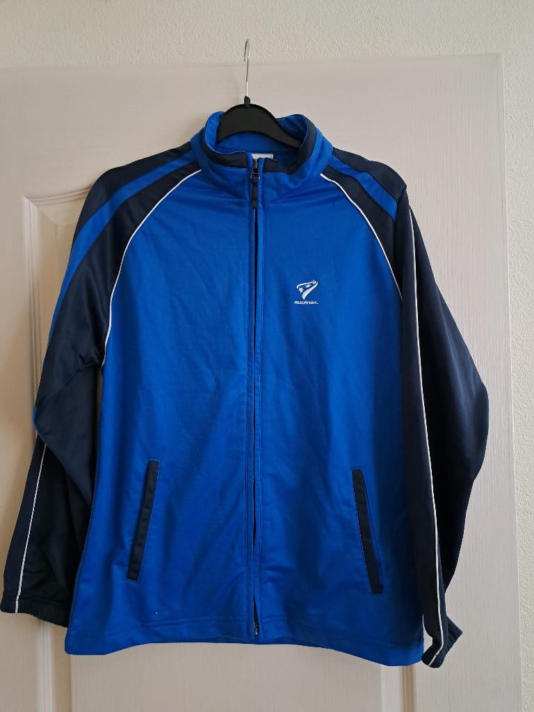 Blauw trainingsjack sportjack sport vest Rucanor maat 164, Jongen of Meisje, Ophalen of Verzenden, Zo goed als nieuw, Rucanor