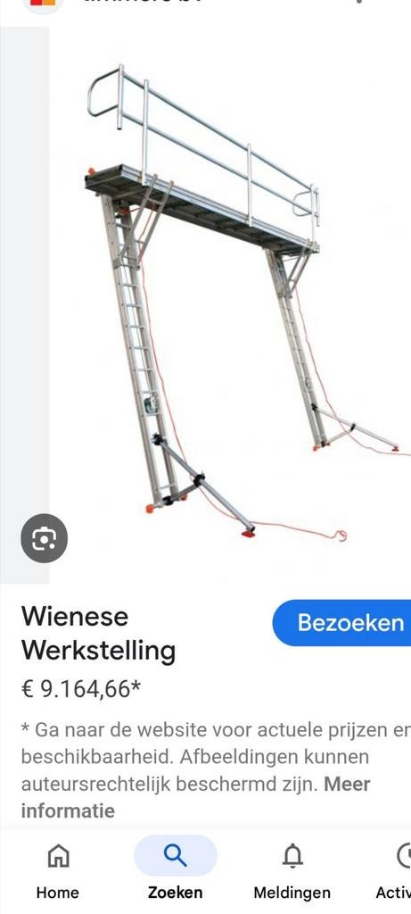 Wienese werkstelling gevelsteiger., Ophalen, Zo goed als nieuw, Gevelsteiger, 5 meter of hoger
