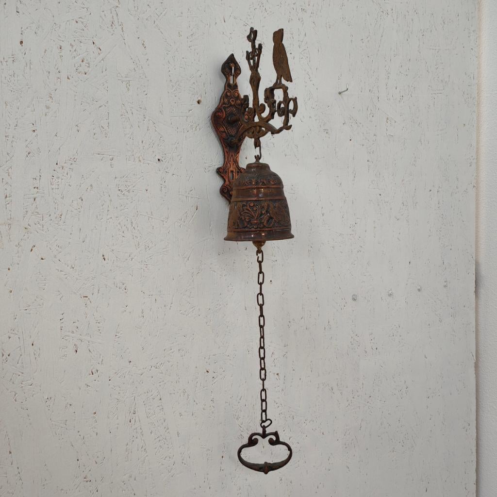 Antiek brocante bel poortbel deurbel tuinbel. Koper, Ophalen of Verzenden