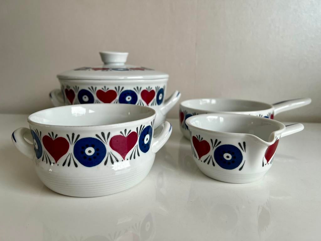 4 Rörstrand Silja Sauskom Dekschaal Marianne Westman 60’s, Ophalen of Verzenden, Zo goed als nieuw, Overige stijlen, Schaal of Schalen