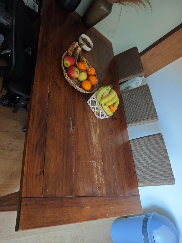 Gratis ophalen Eettafel en stoelen, Ophalen, Gebruikt, 50 tot 100 cm, Vijf personen of meer