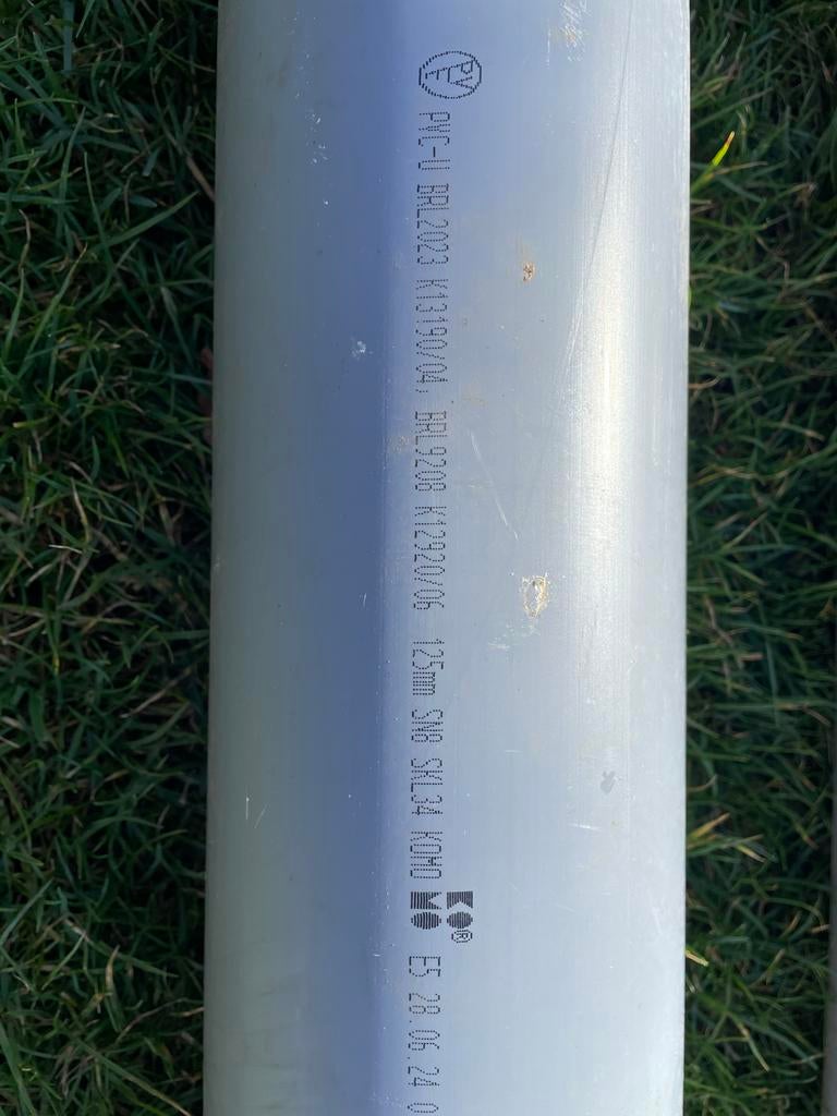 PVC afvoerbuis 125 mm, Ophalen, Pvc, Nieuw, 4 tot 6 meter