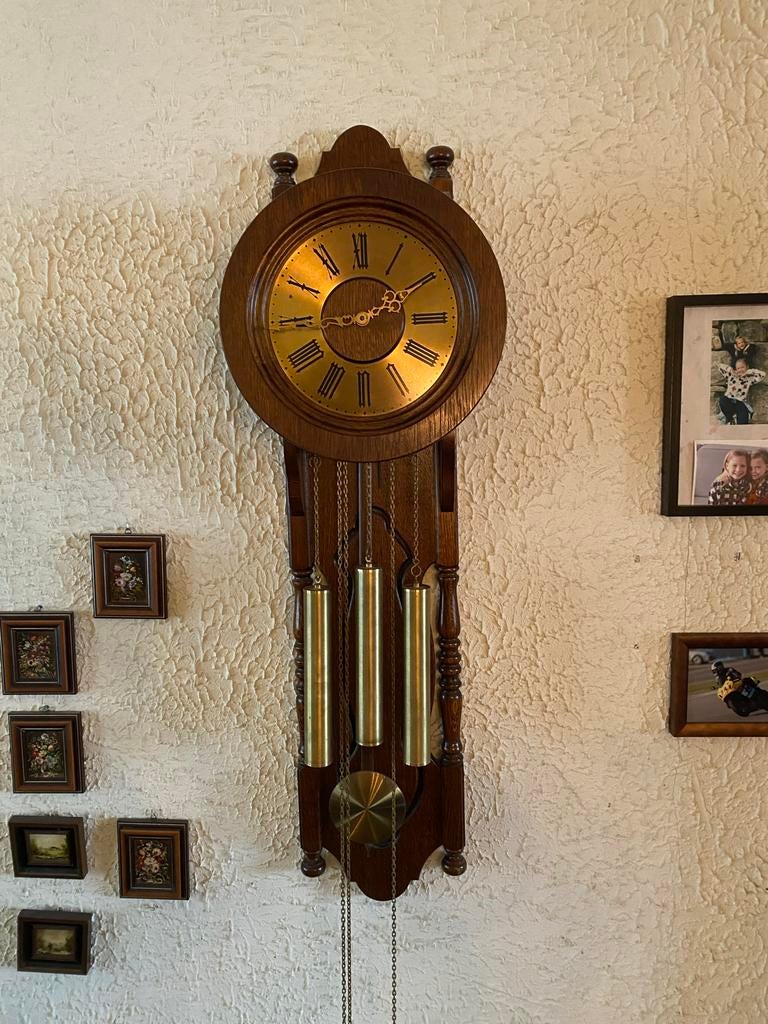 WUBA Warmink Westminster Wandstaartklok (ca. 1970), Antiek en Kunst, Antiek | Klokken, Ophalen