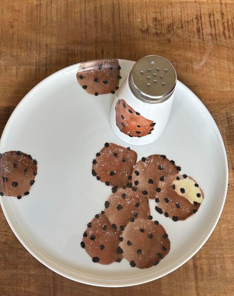 Oliebollenschaal met poedersuikerstrooier Arzberg, Huis en Inrichting, Keuken | Servies, Ophalen of Verzenden, Porselein, Overige stijlen