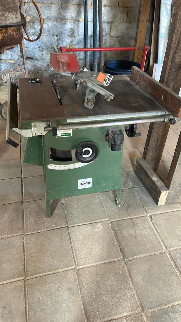 Harwi tafelcirkelzaagmachinr, Ophalen, Zo goed als nieuw, 1200 watt of meer, 70 mm of meer