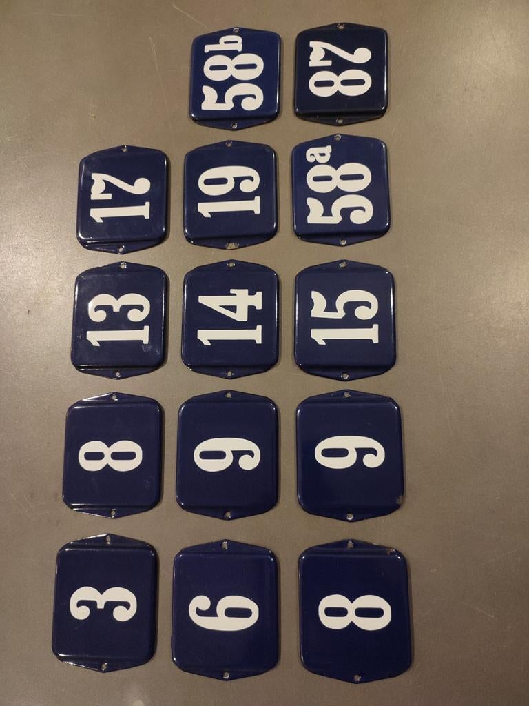 Emaille huisnummers (orgineel model), Antiek en Kunst, Ophalen of Verzenden