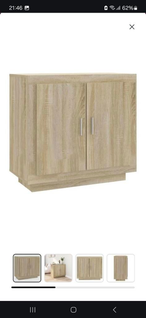 Dressoir sonoma eikenkleurig 80x40x75 cm, Ophalen, Met deur(en), 50 tot 100 cm, Zo goed als nieuw