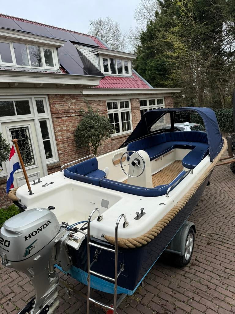 Wizard 500 XL + 20pk Honda *POWERTRIM* *TEAK* kussens luxe, 10 tot 30 pk, Ophalen of Verzenden, Zo goed als nieuw, 3 tot 6 meter
