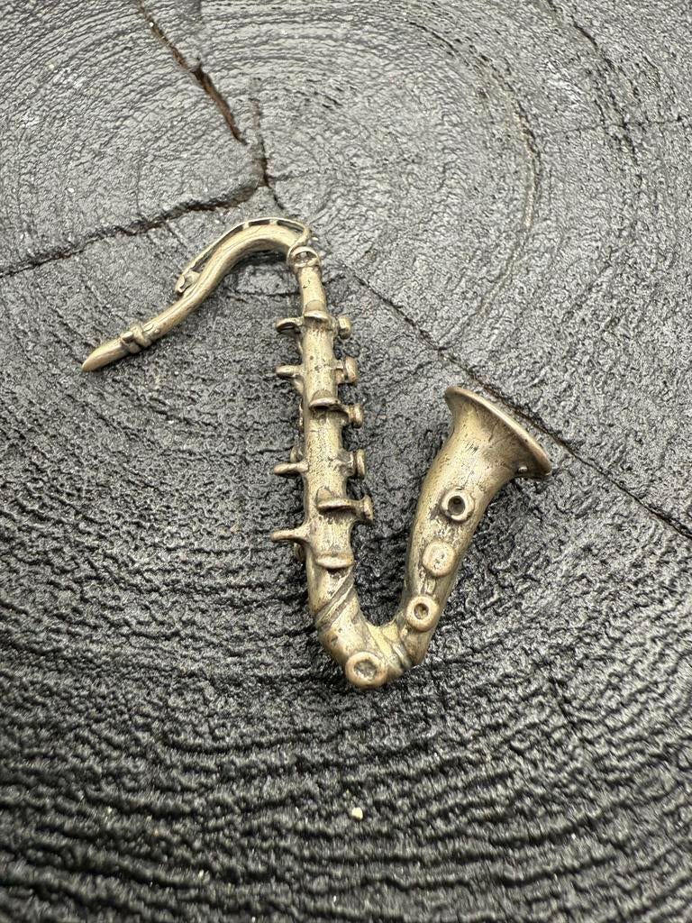 Zilveren Miniatuur Saxofoon - 800 Zilverkeurmerk, Ophalen of Verzenden, Zilver