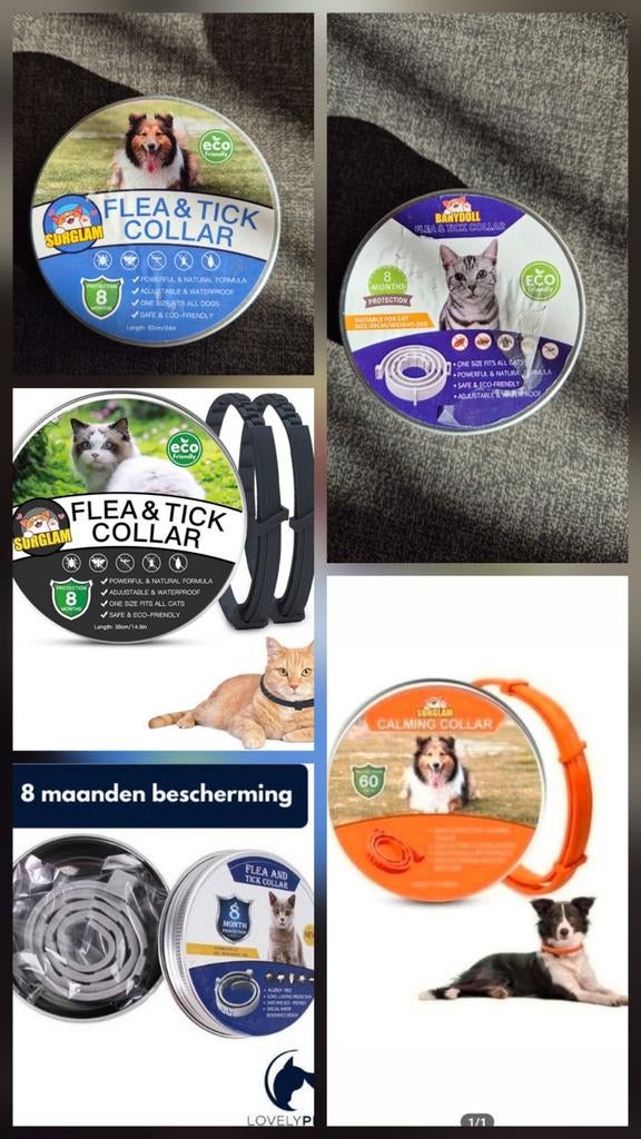 Vlooien en tekenband kat en hond. Rustgevende halsband hond, Ophalen of Verzenden, Nieuw